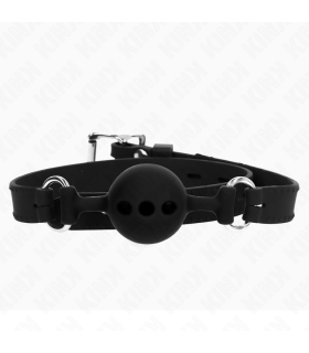 KINK MORDAZA 55 x 2 CM DE BOLA 4 CM DE SILICONA COMPLETA TALLA S NEGRO AJUSTABLE 35 51 CM