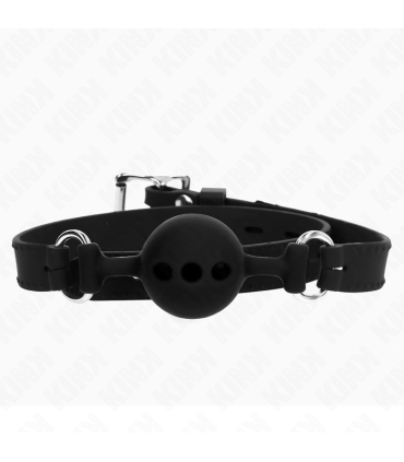 KINK MORDAZA 55 x 2 CM DE BOLA 4 CM DE SILICONA COMPLETA TALLA S NEGRO AJUSTABLE 35 51 CM