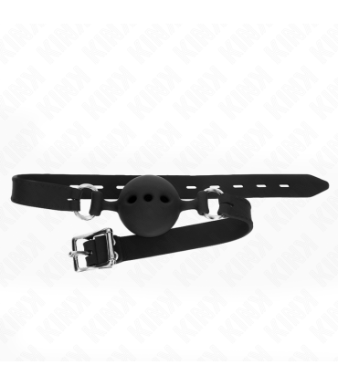 KINK MORDAZA 55 x 2 CM DE BOLA 5 CM DE SILICONA COMPLETA TALLA L NEGRO AJUSTABLE 35 51 CM