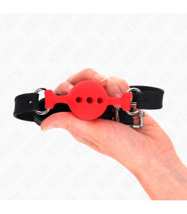 KINK MORDAZA 55 x 2 CM DE BOLA 4 CM DE SILICONA COMPLETA TALLA S ROJO AJUSTABLE 35 51 CM