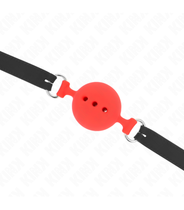 KINK MORDAZA 55 x 2 CM DE BOLA 5 CM DE SILICONA COMPLETA TALLA L ROJO AJUSTABLE 35 51 CM