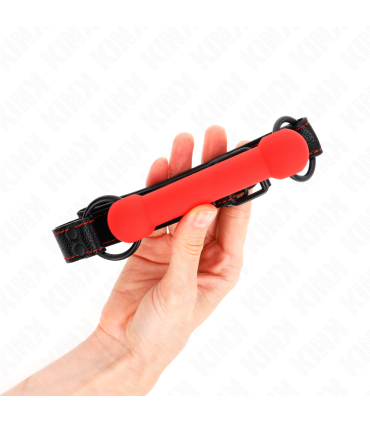 KINK MORDAZA FORMA DE HUESO CON CORREA POLIPIEL ROJO AJUSTABLE 41 57 CM