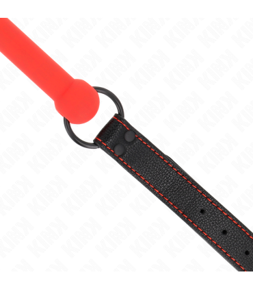 KINK MORDAZA FORMA DE HUESO CON CORREA POLIPIEL ROJO AJUSTABLE 41 57 CM