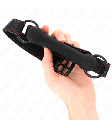 KINK MORDAZA FORMA DE HUESO CON CORREA POLIPIEL NEGRO AJUSTABLE 41 57 CM