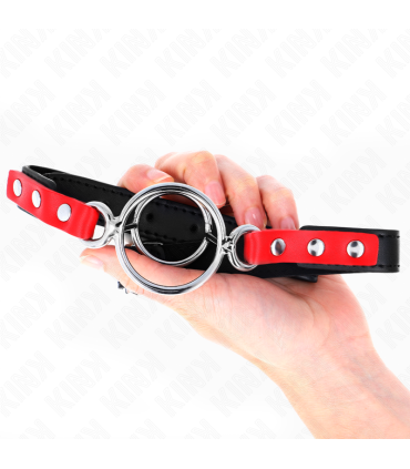 KINK MORDAZA CON MULTIPLES JUNTAS TORICAS 4 48 CM ROJO AJUSTABLE 38 X 56 CM
