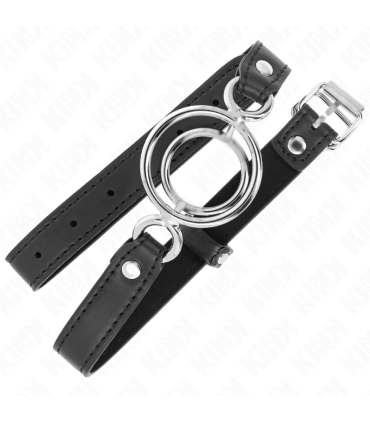 KINK MORDAZA CON MULTIPLES JUNTAS TORICAS 5 CM NEGRO 63 X 25 CM