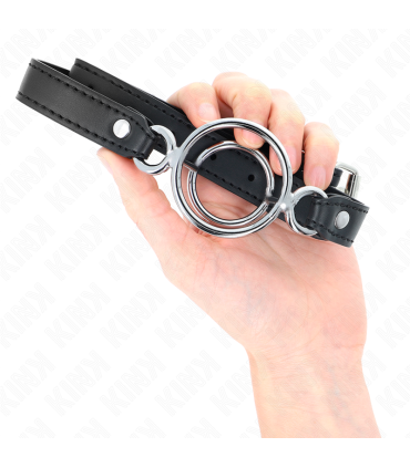 KINK MORDAZA CON MULTIPLES JUNTAS TORICAS 5 CM NEGRO 63 X 25 CM