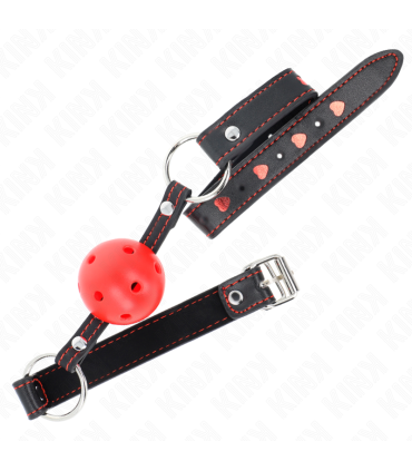 KINK MORDAZA DE BOLA 45 CM ROJA DURA HUECA MODELO 2 65 x 25 CM
