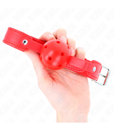 KINK MORDAZA DE BOLA 45 CM TRANSPIRABLE ROJO 65 x 25 CM
