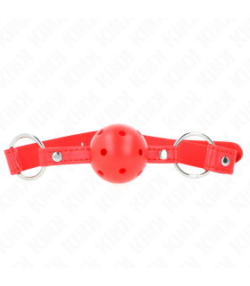 KINK MORDAZA DE BOLA 4 CM TRANSPIRABLE CON DOBLE REMACHE MODELO 1 ROJO 62 x 25 CM AJUSTABLE 42 58 CM