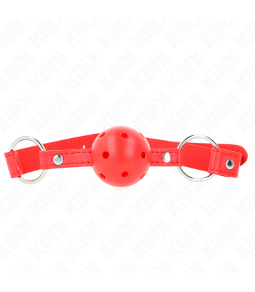 KINK MORDAZA DE BOLA 4 CM TRANSPIRABLE CON DOBLE REMACHE MODELO 1 ROJO 62 x 25 CM AJUSTABLE 42 58 CM