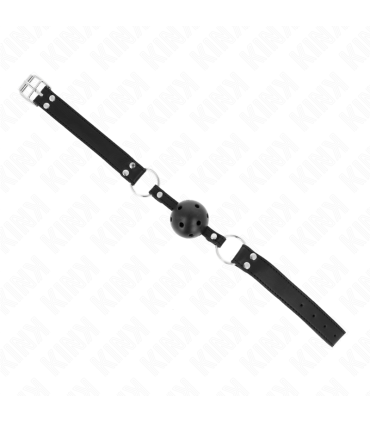 KINK MORDAZA DE BOLA 4 CM TRANSPIRABLE CON DOBLE REMACHE MODELO 1 NEGRO 62 x 25 CM AJUSTABLE 42 58 CM