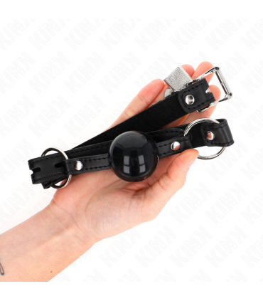 KINK MORDAZA DE BOLA 4 CM TPE CON CANDADO NEGRO 60 x 2 CM