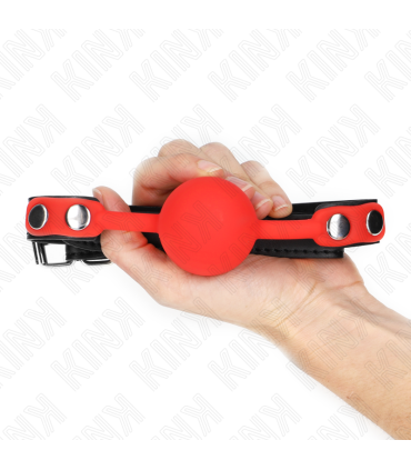 KINK MORDAZA DE BOLA 4 CM DE SILICONA ROJA 60 x 2 CM