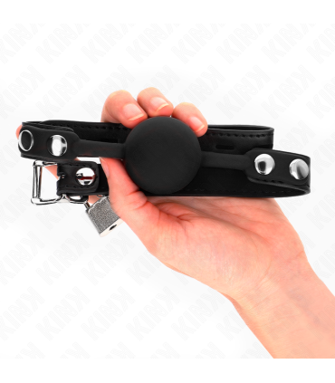 KINK MORDAZA DE BOLA 4 CM DE SILICONA MODELO 1 CON CANDADO 60 x 2 CM