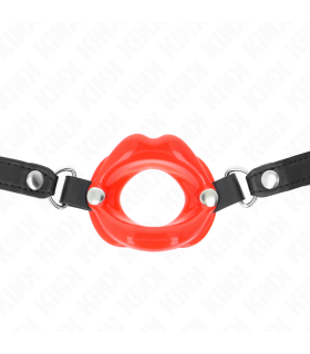 KINK MORDAZA LABIAL 8 CM CON CORREA DE POLIPIEL ROJO 63 x 2 CM AJUSTABLE 39 58 CM