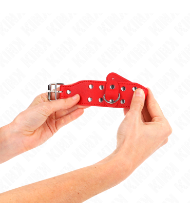 KINK MUNEQUERAS CON DOBLE LINEA DE TACHUELAS AJUSTABLE ROJO
