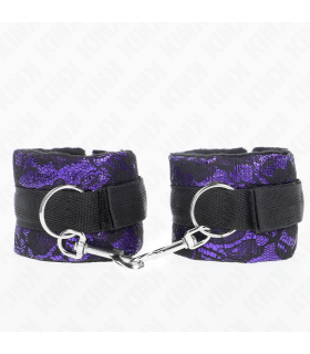 KINK MUNEQUERAS CORTAS DE ENCAJE TERCIOPELO Y UNION DE NYLON VIOLETA NEGRO 23 X 65 CM