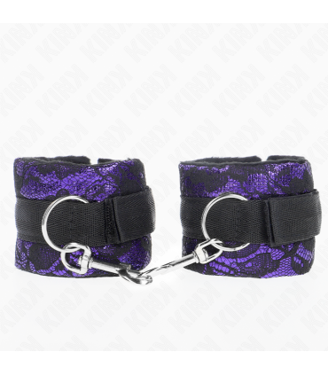 KINK MUNEQUERAS CORTAS DE ENCAJE TERCIOPELO Y UNION DE NYLON VIOLETA NEGRO 23 X 65 CM