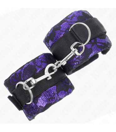 KINK MUNEQUERAS CORTAS DE ENCAJE TERCIOPELO Y UNION DE NYLON VIOLETA NEGRO 23 X 65 CM