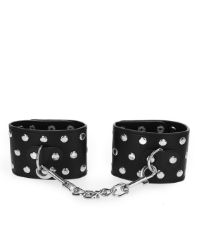 KINK MUNEQUERAS CON CIERRE A PRESION LLENO DE TACHUELAS AJUSTABLE NEGRO 19 24 CM X 55 CM