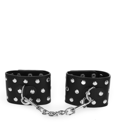 KINK MUNEQUERAS CON CIERRE A PRESION LLENO DE TACHUELAS AJUSTABLE NEGRO 19 24 CM X 55 CM