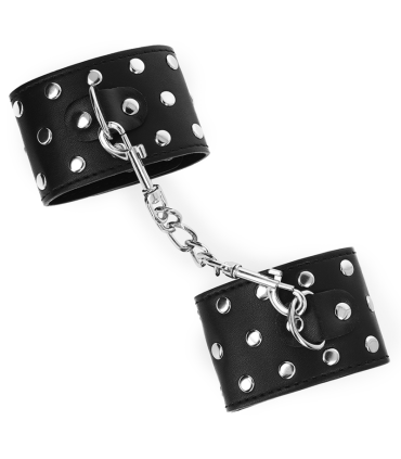 KINK MUNEQUERAS CON CIERRE A PRESION LLENO DE TACHUELAS AJUSTABLE NEGRO 19 24 CM X 55 CM