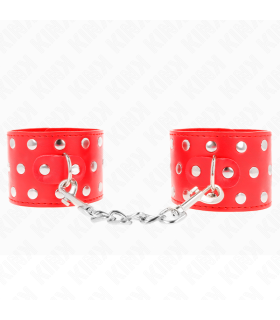 KINK MUNEQUERAS CON CIERRE A PRESION LLENO DE TACHUELAS AJUSTABLE ROJO 19 24 CM X 55 CM