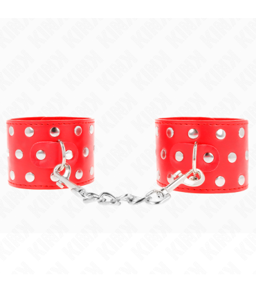 KINK MUNEQUERAS CON CIERRE A PRESION LLENO DE TACHUELAS AJUSTABLE ROJO 19 24 CM X 55 CM