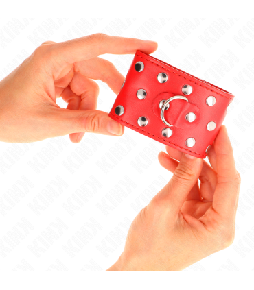 KINK MUNEQUERAS CON CIERRE A PRESION LLENO DE TACHUELAS AJUSTABLE ROJO 19 24 CM X 55 CM