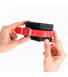 KINK MUNEQUERAS NEGRO CON CORREA ROJO AJUSTABLE 17 28 CM X 6 CM