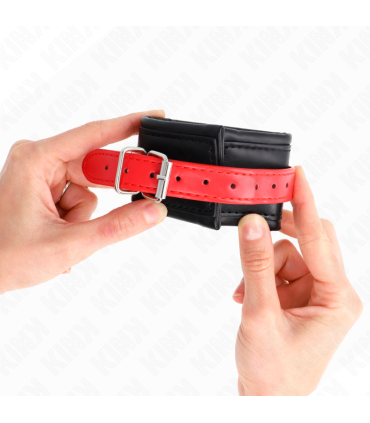 KINK MUNEQUERAS NEGRO CON CORREA ROJO AJUSTABLE 17 28 CM X 6 CM