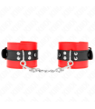 KINK - MUÑEQUERAS ROJO CON CORREA NEGRO AJUSTABLE 17-28 CM X 6 CM