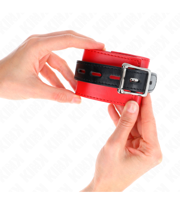 KINK MUNEQUERAS ROJO CON CORREA NEGRO AJUSTABLE 17 28 CM X 6 CM