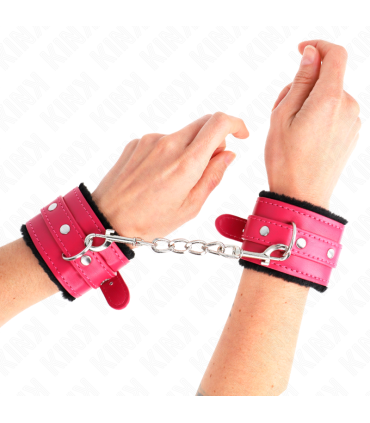 KINK MUNEQUERAS FORRADAS PREMIUM NEGRO CON CORREA FUCSIA AJUSTABLE 17 29 CM X 6 CM