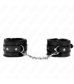 KINK - MUÑEQUERAS FORRADAS PREMIUM NEGRO CON CORREA NEGRO AJUSTABLE 17-29 CM X 6 CM