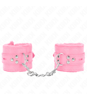 KINK MUNEQUERAS FORRADAS CON AGUJEROS CUADRADOS ROSA Y CORREA ROSA AJUSTABLE 17 29 CM X 6 CM