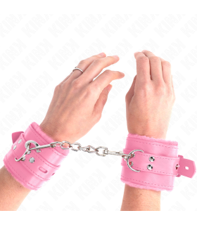 KINK MUNEQUERAS FORRADAS CON AGUJEROS CUADRADOS ROSA Y CORREA ROSA AJUSTABLE 17 29 CM X 6 CM