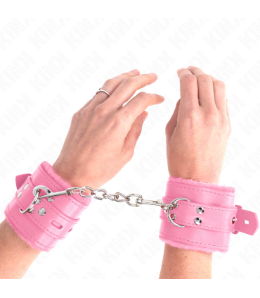 KINK MUNEQUERAS FORRADAS CON AGUJEROS CUADRADOS ROSA Y CORREA ROSA AJUSTABLE 17 29 CM X 6 CM