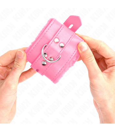 KINK MUNEQUERAS FORRADAS CON AGUJEROS CUADRADOS ROSA Y CORREA ROSA AJUSTABLE 17 29 CM X 6 CM