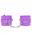 KINK - MUÑEQUERAS FORRADAS CON AGUJEROS CUADRADOS VIOLETA Y CORREA VIOLETA AJUSTABLE 17-29 CM X 6 CM