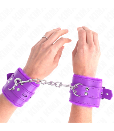 KINK MUNEQUERAS FORRADAS CON AGUJEROS CUADRADOS VIOLETA Y CORREA VIOLETA AJUSTABLE 17 29 CM X 6 CM