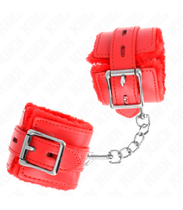 KINK MUNEQUERAS FORRADAS CON AGUJEROS CUADRADOS ROJO Y CORREA ROJO AJUSTABLE 17 29 CM X 6 CM