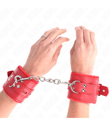 KINK MUNEQUERAS FORRADAS CON AGUJEROS CUADRADOS ROJO Y CORREA ROJO AJUSTABLE 17 29 CM X 6 CM