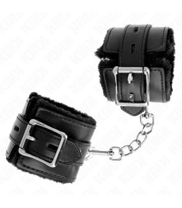 KINK MUNEQUERAS FORRADAS CON AGUJEROS CUADRADOS NEGRO Y CORREA NEGRO AJUSTABLE 17 29 CM X 6 CM