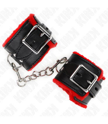 KINK MUNEQUERAS FORRADAS CON AGUJEROS CUADRADOS ROJO Y CORREA NEGRO AJUSTABLE 17 29 CM X 6 CM