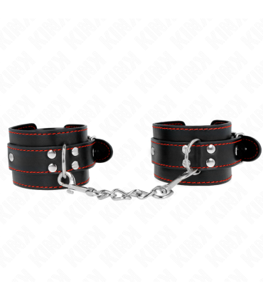 KINK MUNEQUERAS NEGRO CON DETALLES EN ROJO AJUSTABLE 20 28 CM X 55 CM
