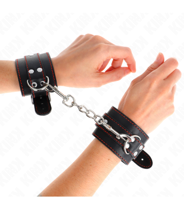 KINK MUNEQUERAS NEGRO CON DETALLES EN ROJO AJUSTABLE 20 28 CM X 55 CM