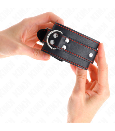 KINK MUNEQUERAS NEGRO CON DETALLES EN ROJO AJUSTABLE 20 28 CM X 55 CM