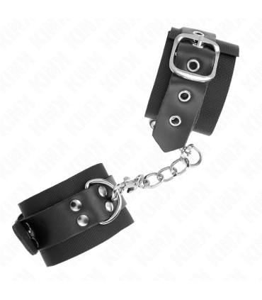 KINK MUNEQUERAS DE NYLON NEGRO CON CORREA CUERO NEGRO AJUSTABLE 19 29 CM X 51 CM